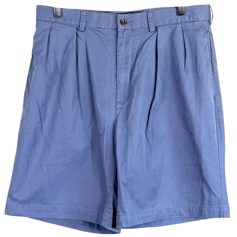 Polo Ralph Lauren Pleated Tyler Shorts Mens 34 Blue Cotton Chino Pony Logo